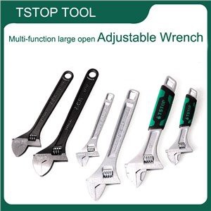 Professional Offset Adjustable Wrench nrog Rubber Handle